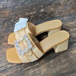 a new day Tan Block Heel Sandals with Buckle
